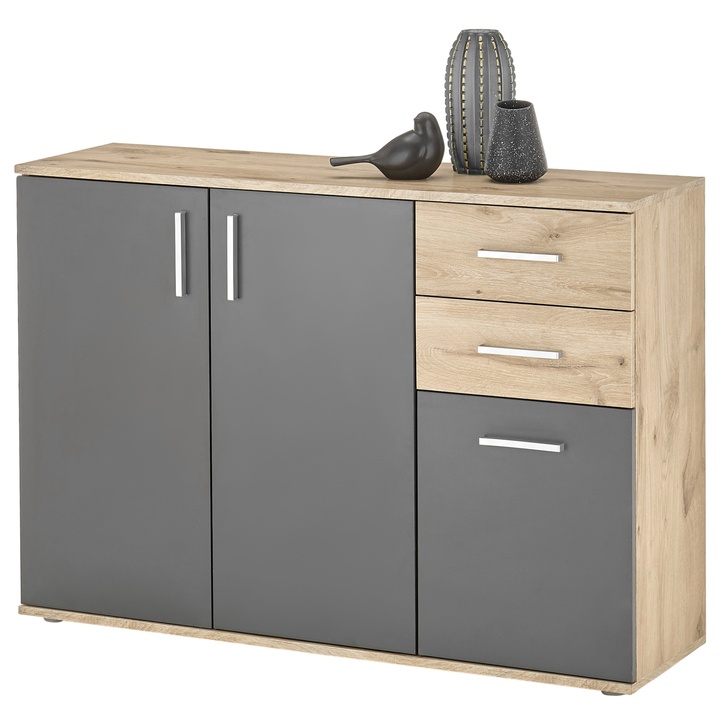 Sconto Komoda FORTY 2 dub viking/šedá