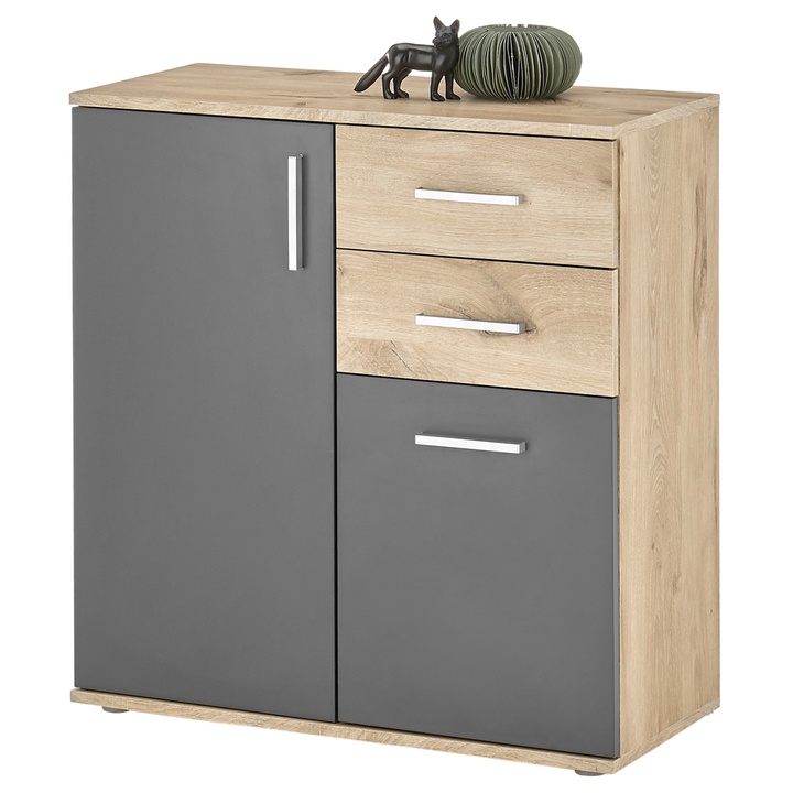 Sconto Komoda FORTY 4 dub viking/šedá