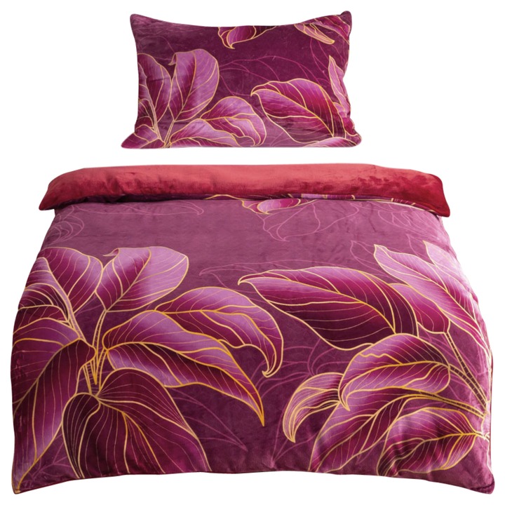 Sconto Povlečení FRED vínová, 70x90 a 140x200 cm