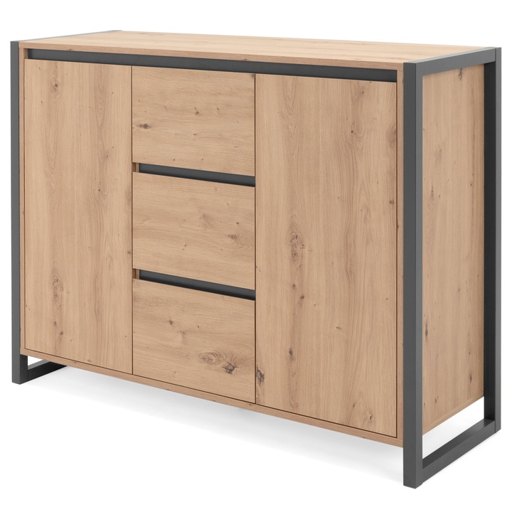 Sconto Komoda FREDDIE 2 dub artisan/antracitová