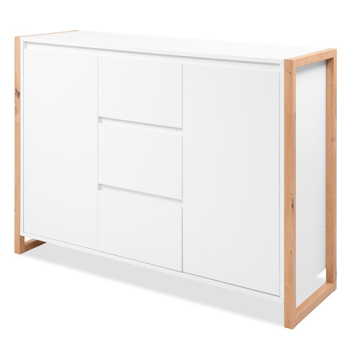 Sconto Komoda FREDDIE 2 bílá/dub artisan