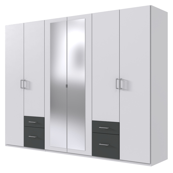 Šatní skříň FREDERICA bílá/grafit 1