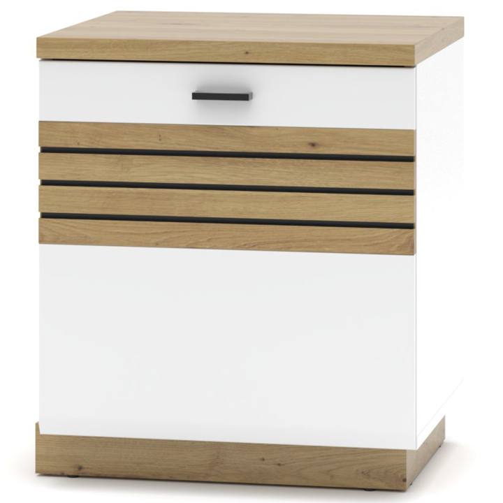 Sconto Komoda FRESNO bílá/dub artisan, levá/pravá, šířka 50 cm