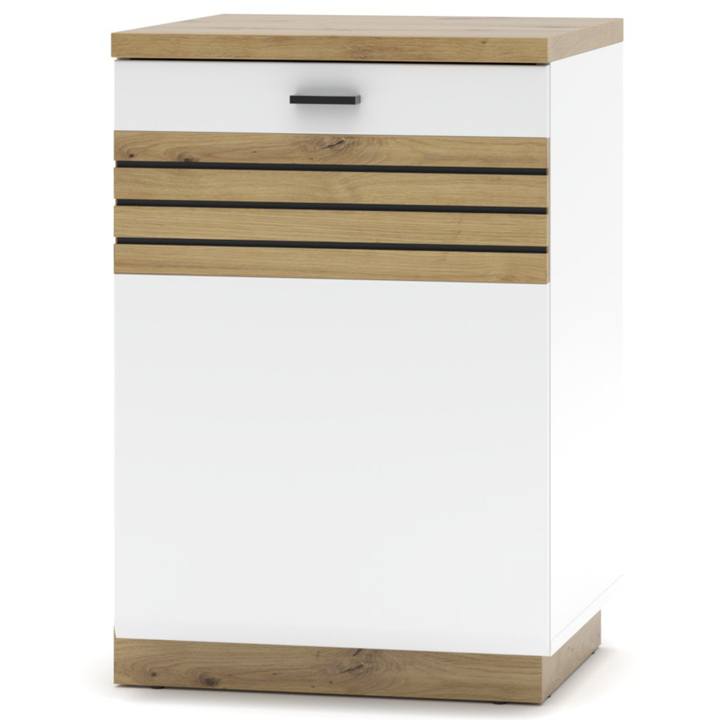 Sconto Komoda FRESNO bílá/dub artisan, levá/pravá, šířka 50 cm