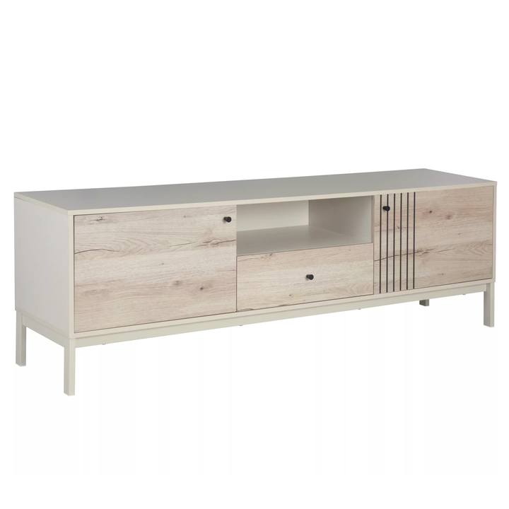 Sconto TV stolek FRUST 10 bílá/dub alpský