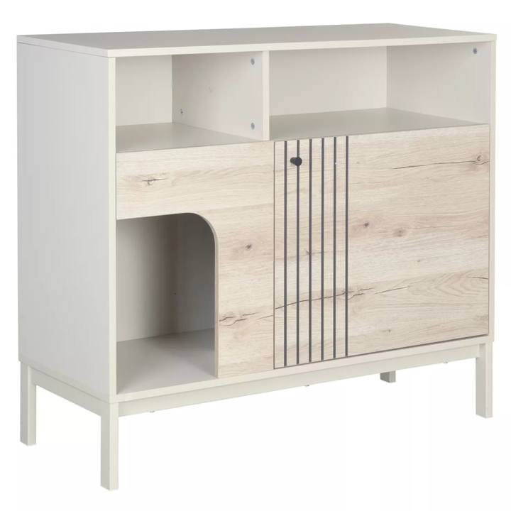 Sconto Komoda FRUST 8 bílá/dub alpský