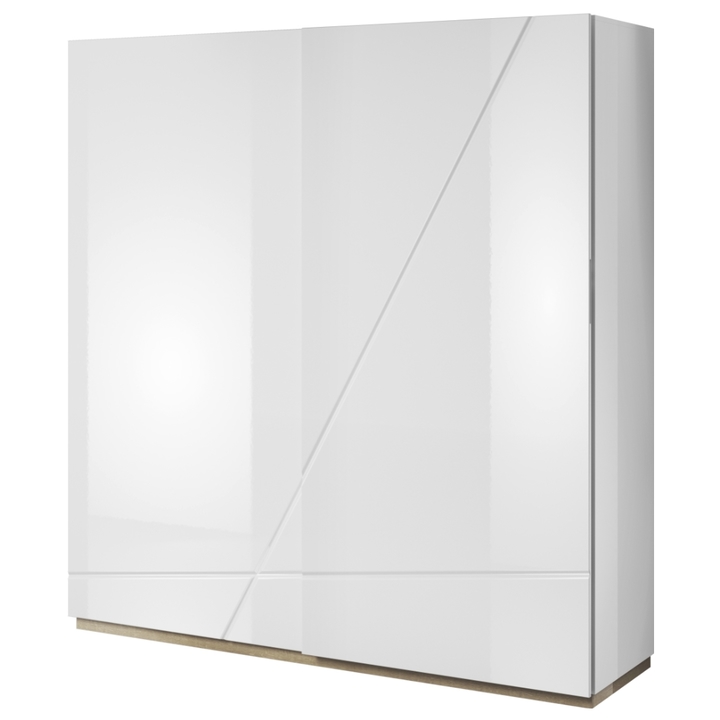 Sconto Šatní skříň FUTURA 12 bílá vysoký lesk/dub riviera