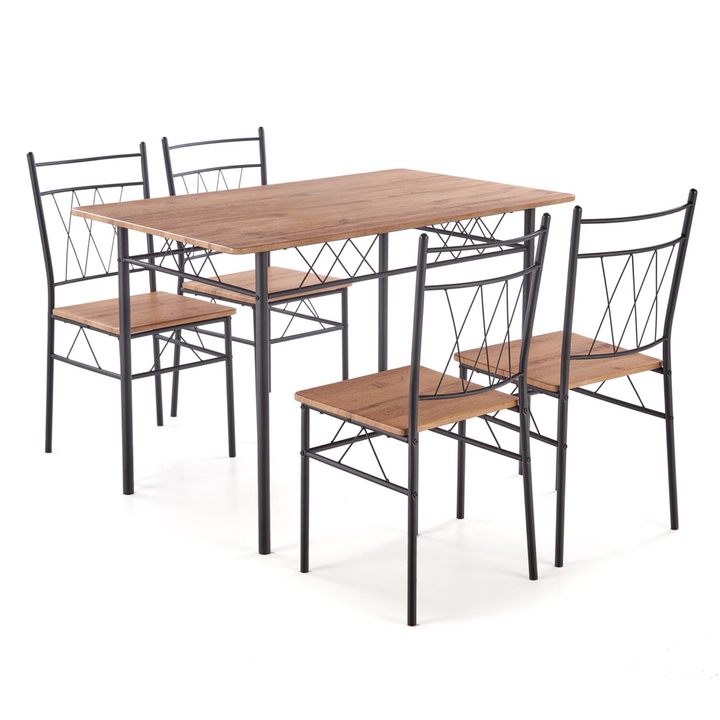 Sconto Jídelní sestava FYNN dub sonoma/černá