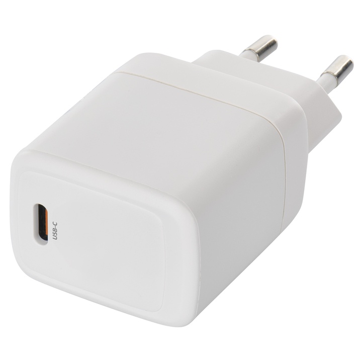 USB adaptér GAN bílá, 1x USB-C, 20W 1