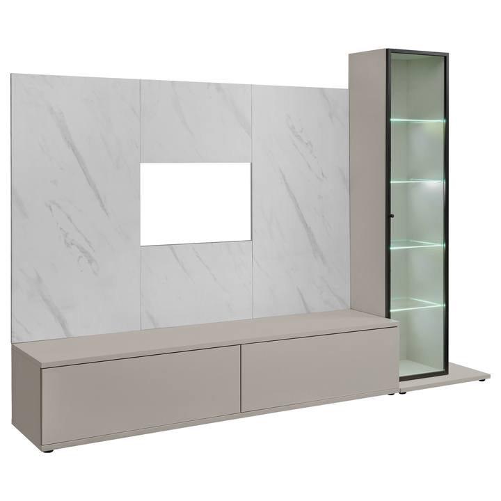 Sconto Obývací stěna GLOM 2 kašmírová/mramor