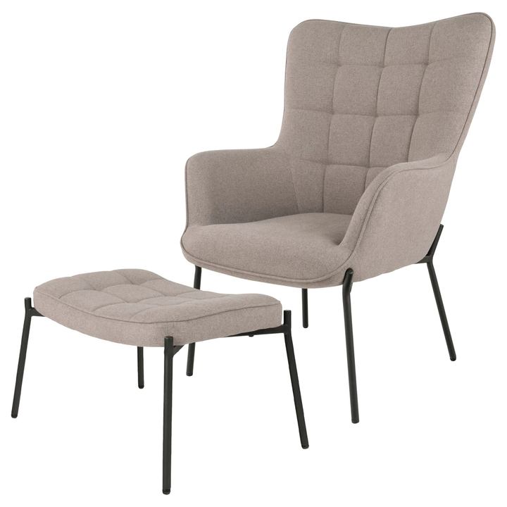 Sconto Křeslo s podnožkou GLOSGUW béžová