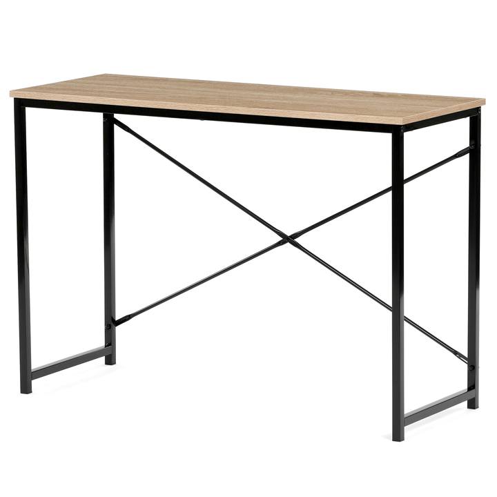 Psací stůl GLOWEN černý kov/dub divoký 1