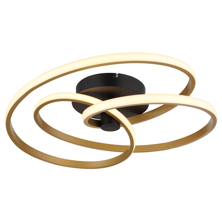 Sconto Stropní LED svítidlo GLYXAR černá/zlatá