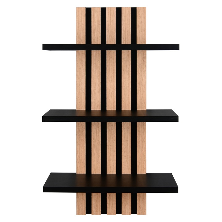 Nástěnná police GRACE dub artisan/černá 1