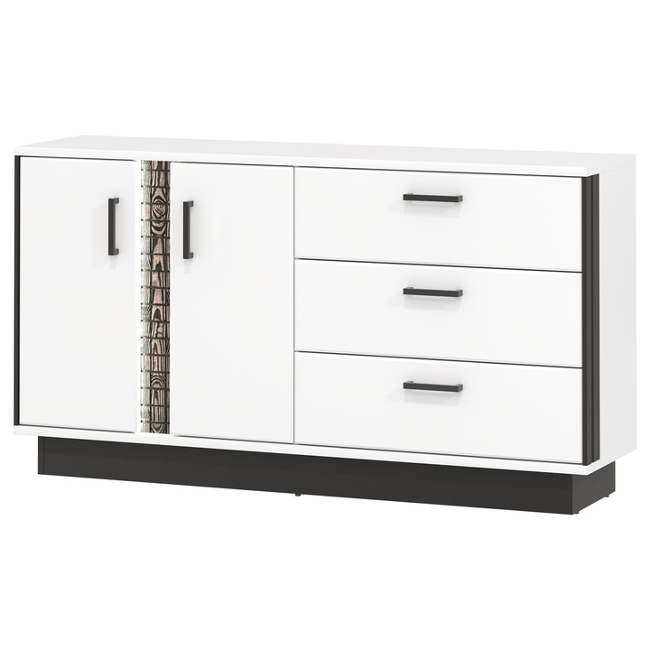 Komoda GRACIA MR3 bílá/černá 1