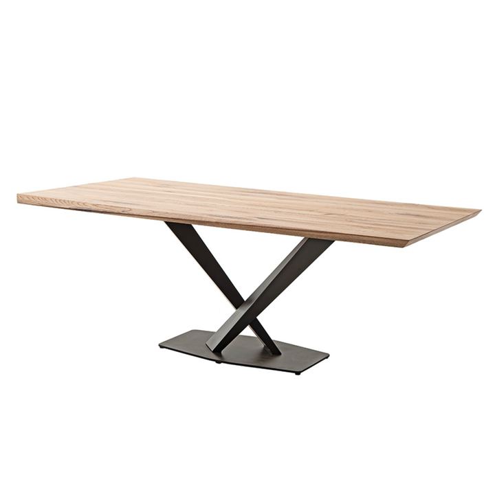 Sconto Jídelní stůl GRENOBLE dub/černá, šířka desky 200 cm