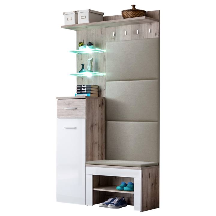 Sconto Předsíňová sestava GUSTAVO dub wellington/bílá