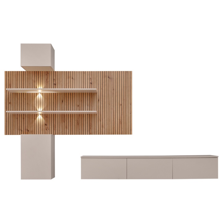 Sconto Obývací stěna  GUSTO dub artisan/kašmírová