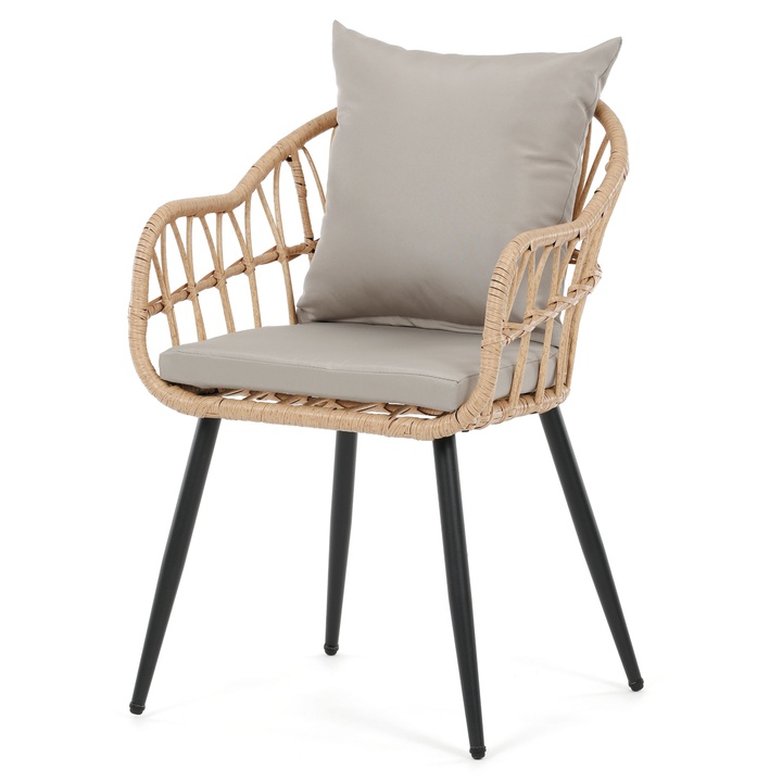 Sconto Zahradní židle HAFRAN černá/přírodní