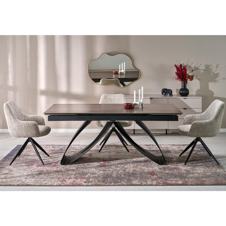 Sconto Jídelní stůl HALORAU ořech/černá