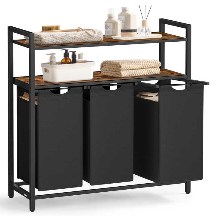 Koš na prádlo HAMPER 6 černá/hnědá 1