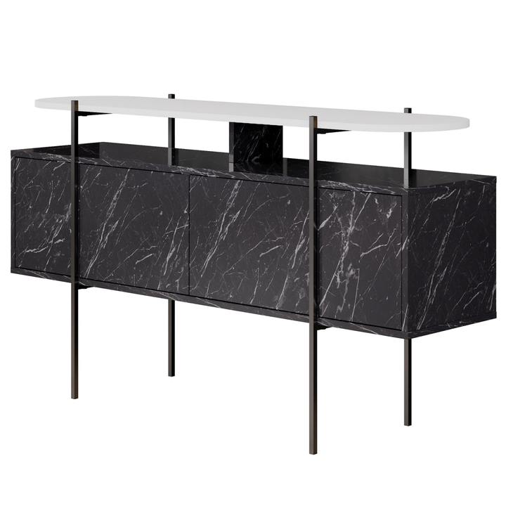 Konzolový stolek HANLEY antracitová/bílá 1