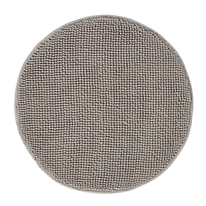 Sconto Koupelnová předložka HAPPY 1 šedohnědá, Ø 55 cm