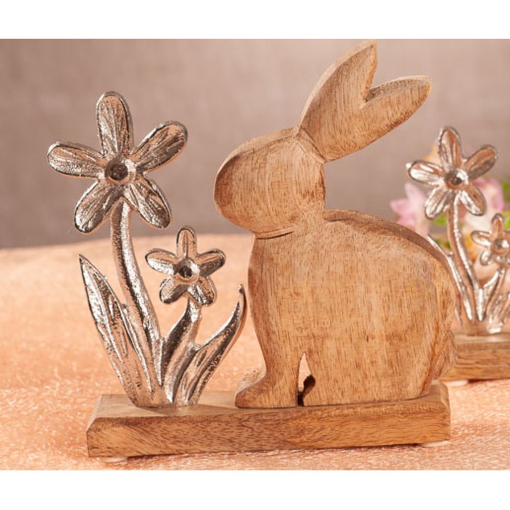 Sconto Dekorace zajíc HARE III mango/kov