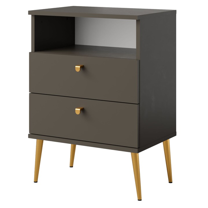 Sconto Noční stolek HIGH I tmavě béžová