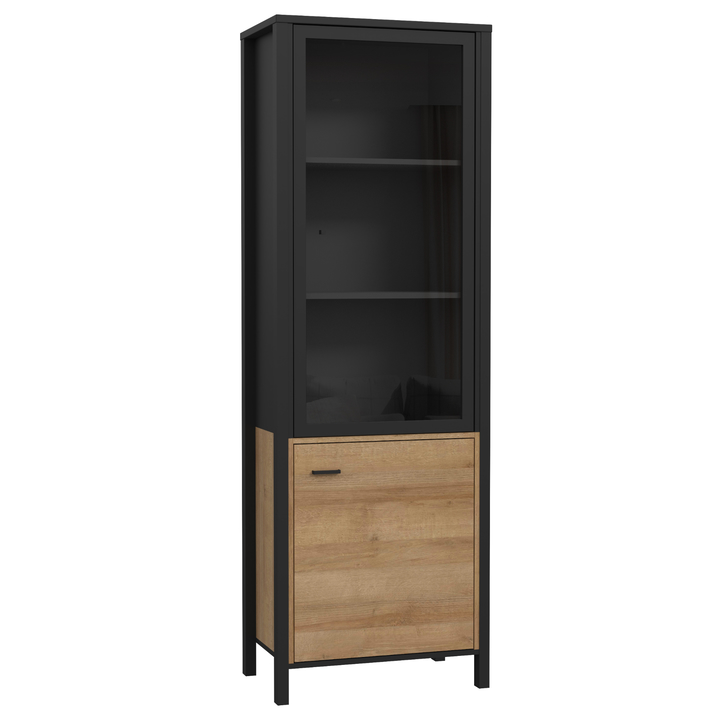 Vitrína HIGH ROCK 8 černá/dub riviera 1