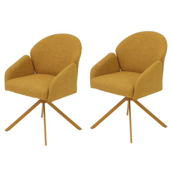 Sconto Židle HOLLY S žlutá, set 2 ks