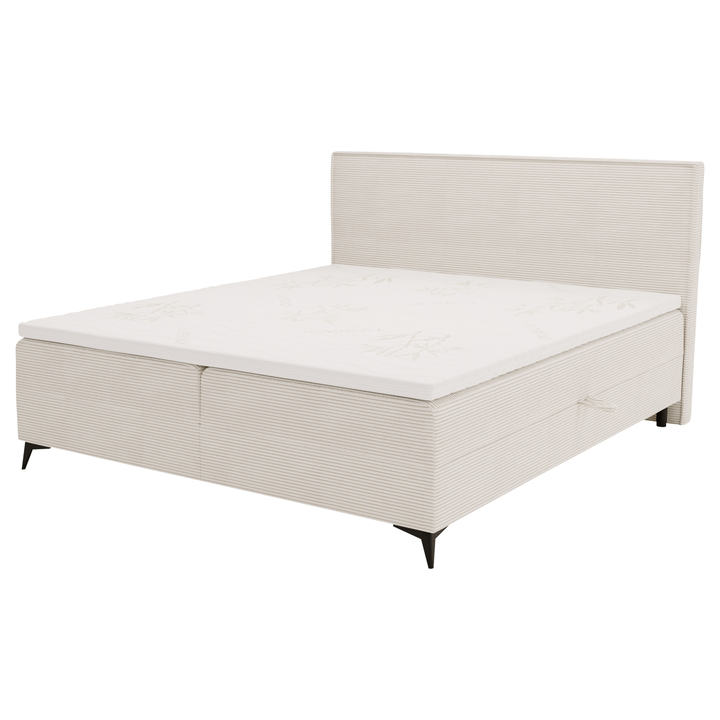 Sconto Postel s matrací a topperem HUGO krémová, 160x200 cm