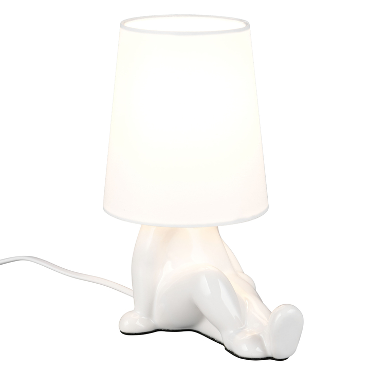 Sconto Stolní lampa HUMA bílá