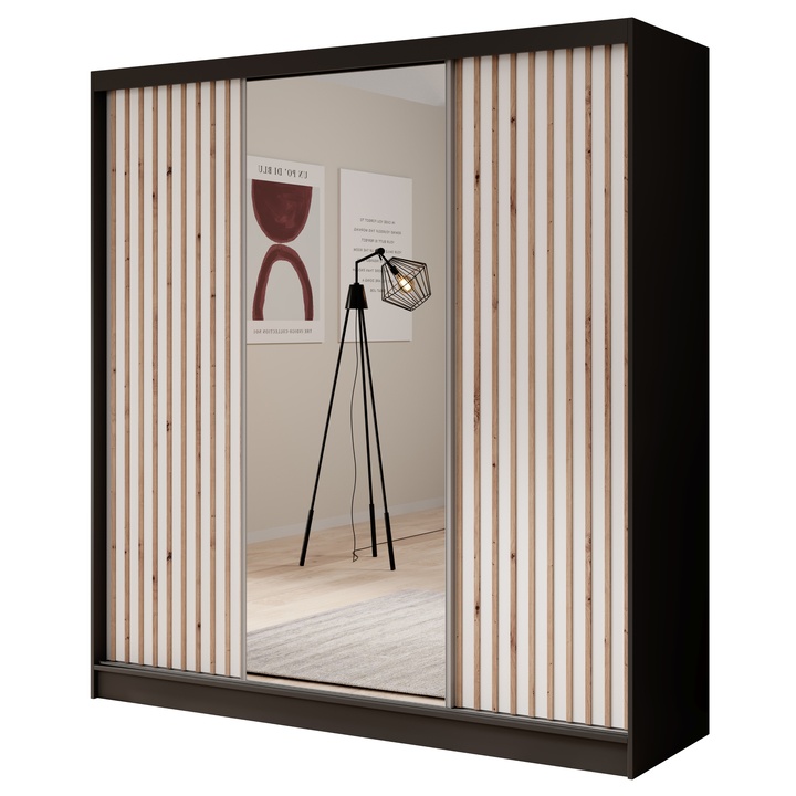 Sconto Šatní skříň IDIN černá/bílá