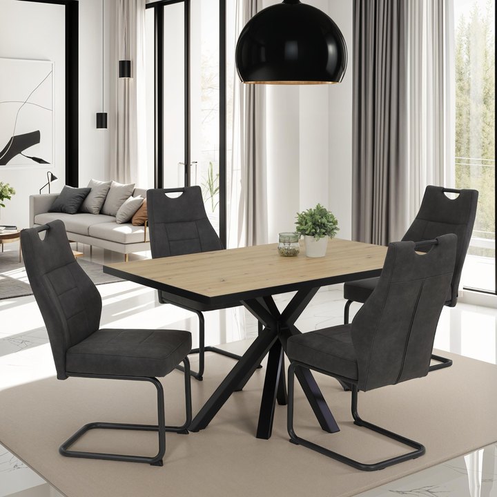 Sconto Jídelní set IDZI dub artisan/antracitová