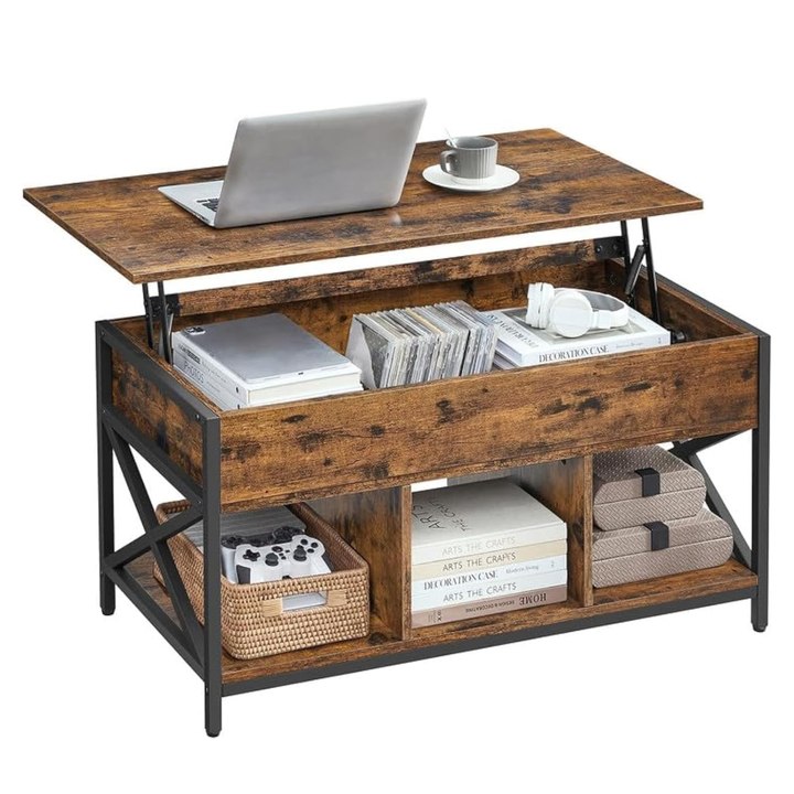 Konferenční stolek INCHE rustikální hnědá/černá 1