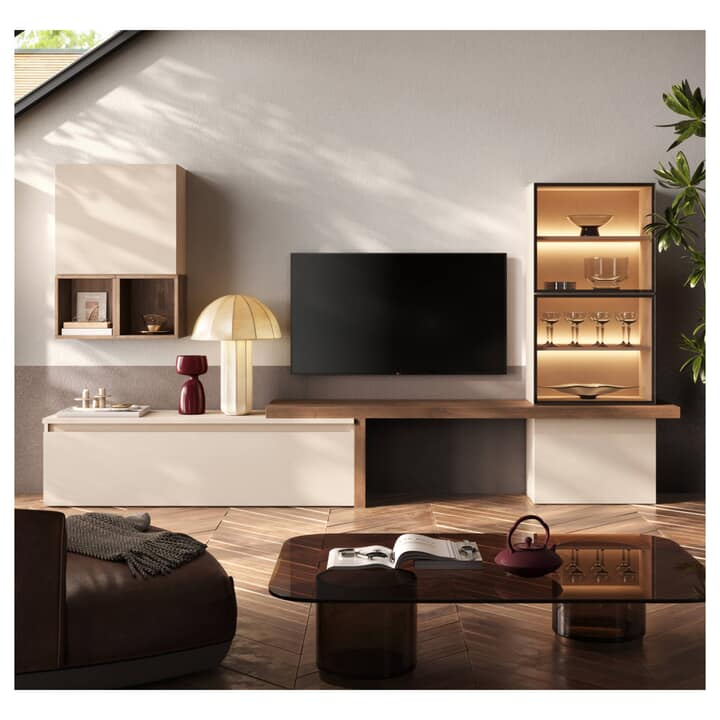 Obývací stěna INFINITY C206 kašmírová/dub mercure 1