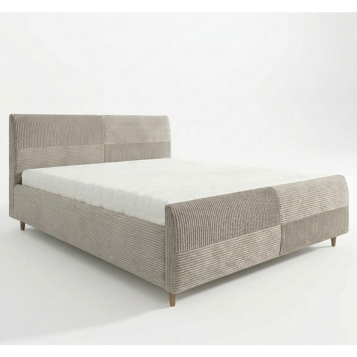 Postel s roštem INZA šedobéžová, 180x200 cm 1