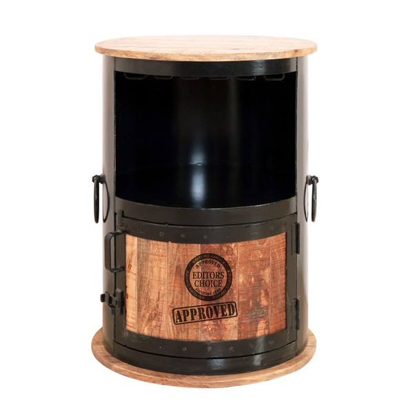 Sconto Bar na kolečkách IRON mangovník/černá