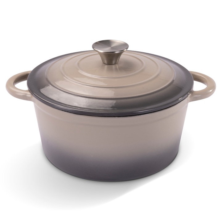 Litinový hrnec IRON béžovo-šedá, průměr 24 cm 1