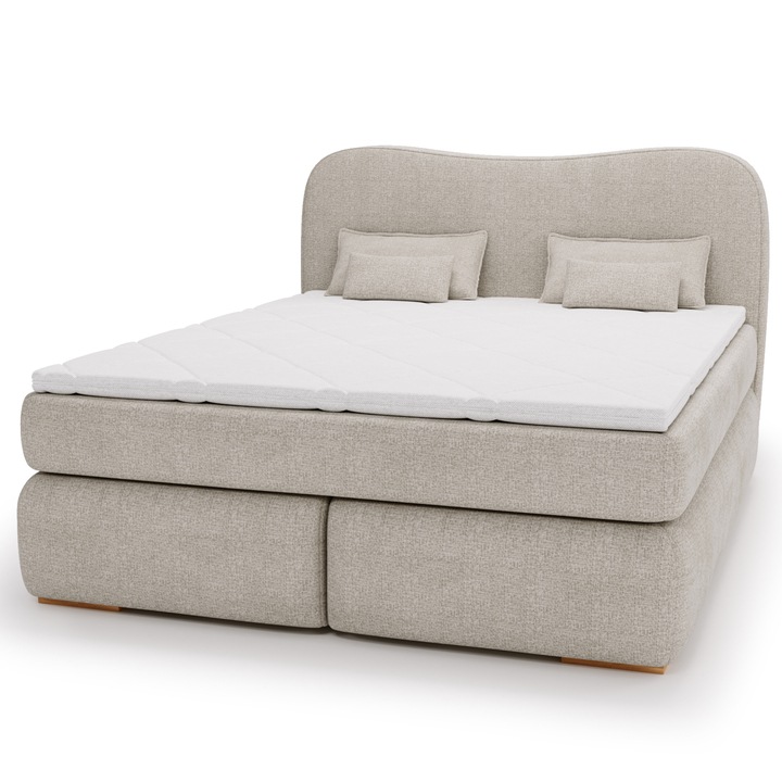 Postel boxspring ISLA COMFORT světle hnědá, 160x200 cm 1