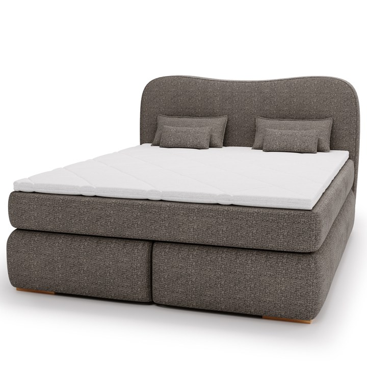 Postel boxspring ISLA COMFORT tmavě hnědá, 180x200 cm 1