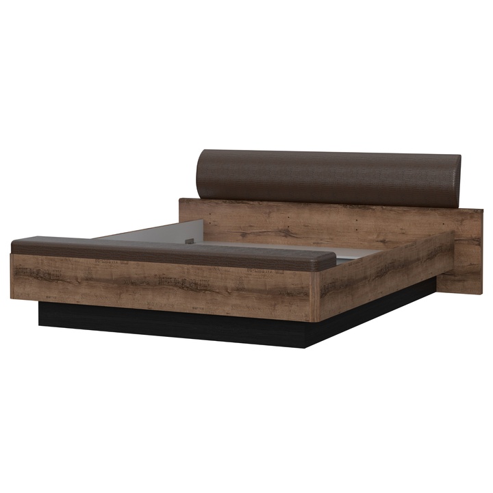 Postel s lavicí JACKY ušlechtilý dub/černý dub, 180x200 cm 1