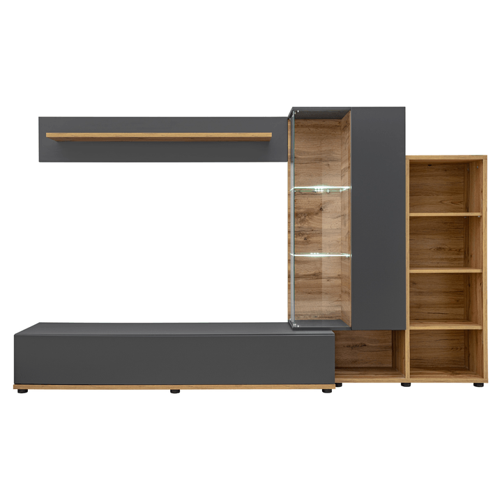 Sconto Obývací stěna  JAMIL II dub wotan/antracitová