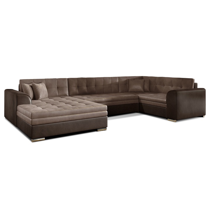 Sconto Sedací souprava JAVIER I levá, světle hnědá/tmavě hnědá