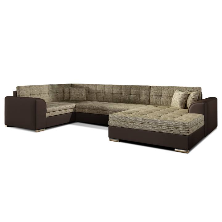 Sconto Sedací souprava JAVIER pravá, béžová/hnědá