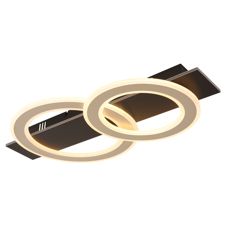 Sconto Stropní svítidlo JAYDEN 2 černá/tmavě hnědá/béžová