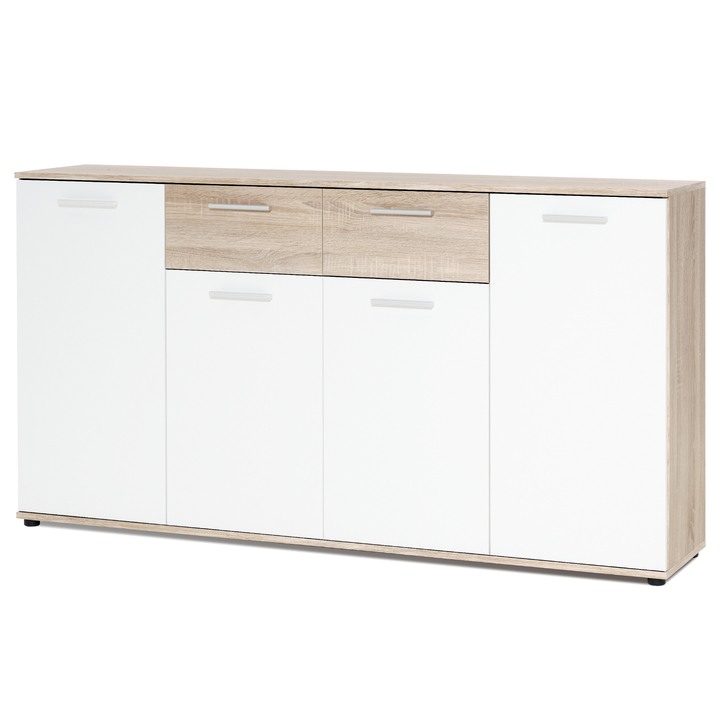 Sconto Komoda JAYLA 3 dub sonoma/bílá