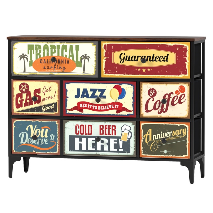 Sconto Komoda JAZZ III černá/vícebarevná