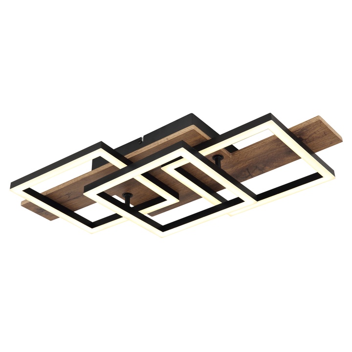 Sconto Stropní svítidlo JEFFRY černá/hnědá